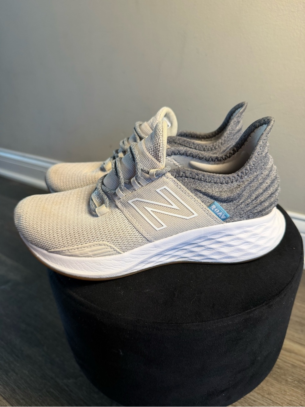 New Balance Grey and Cream Athletic Shoes